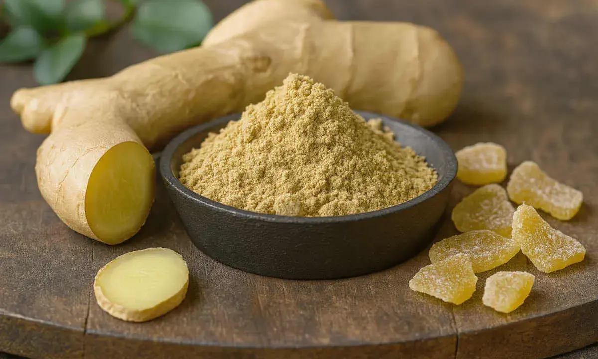 Gingembre frais, en poudre et confit, des formes variées de ce rhizome aux propriétés gingembre anti inflammatoire reconnues.
