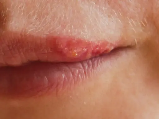 Lèvres rouges et irritées, signe d'un herpes labial que faire pour soulager ?