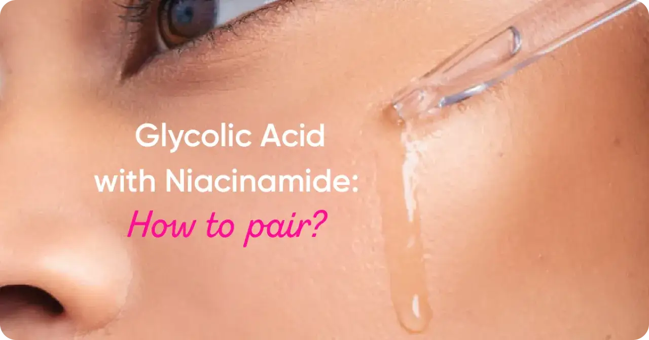 Goutte d'un s&eacute;rum sur la peau. Acide glycolique et niacinamide : comment les associer pour une peau &eacute;clatante ?