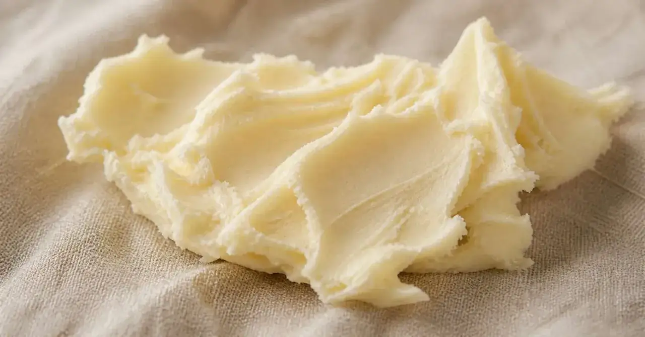 Texture cr&eacute;meuse de beurre de karit&eacute;, attention au potentiel com&eacute;dog&egrave;ne pour les peaux sujettes aux imperfections.